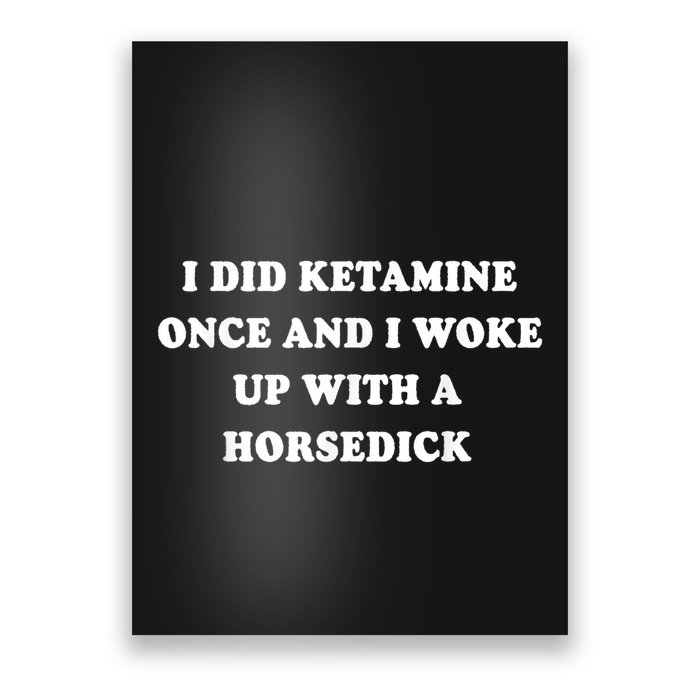 I Did Ketamine Once And I Woke Up With A Horsedick Poster