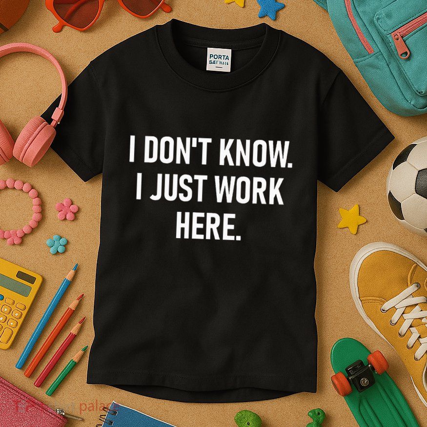 I DonT Know I Just Work Here Funny Jokes Sarcastic Kids T-Shirt