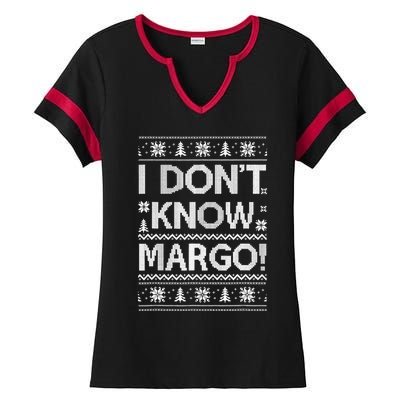 I Don't Know Margo Funny Christmas Vacation Ladies Halftime Notch Neck Tee