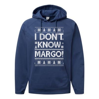 I Don't Know Margo Funny Christmas Vacation Performance Fleece Hoodie