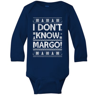 I Don't Know Margo Funny Christmas Vacation Baby Long Sleeve Bodysuit