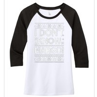 I Don't Know Margo Funny Christmas Vacation Women's Tri-Blend 3/4-Sleeve Raglan Shirt