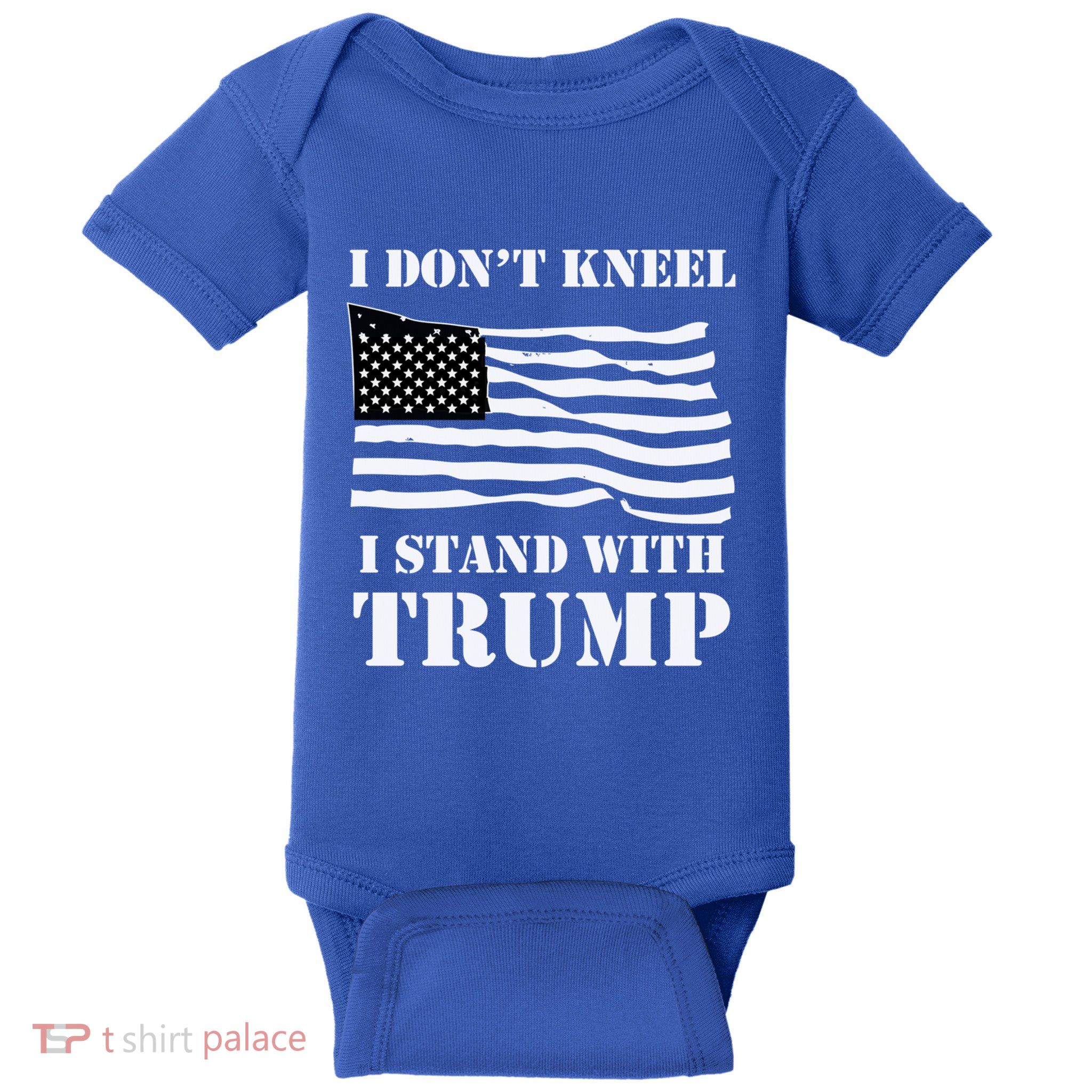 I DonT Kneel I Stand With Trump Usa Flag Gift Black Cool Gift Baby Bodysuit