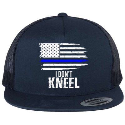 I Don't Kneel Usa Flag Cute Gift Patriotic Stand Nthem Flat Bill Trucker Hat