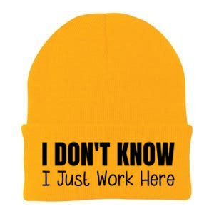 I DonT Know I Just Work Here Gift Knit Cap Winter Beanie