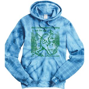 I Dont Know Where Im Going But Im Gay Frog Lgbt Pride Tie Dye Hoodie