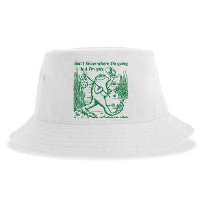 I Dont Know Where Im Going But Im Gay Frog Lgbt Pride Sustainable Bucket Hat