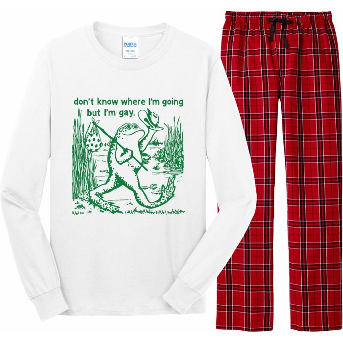 I Dont Know Where Im Going But Im Gay Frog Lgbt Pride Long Sleeve Pajama Set