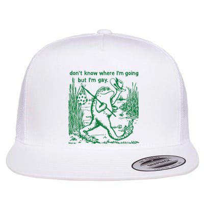 I Dont Know Where Im Going But Im Gay Frog Lgbt Pride Flat Bill Trucker Hat