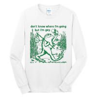 I Dont Know Where Im Going But Im Gay Frog Lgbt Pride Tall Long Sleeve T-Shirt