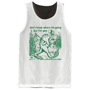 I Dont Know Where Im Going But Im Gay Frog Lgbt Pride Mesh Reversible Basketball Jersey Tank