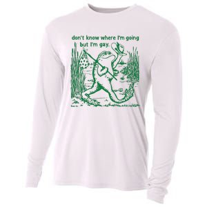 I Dont Know Where Im Going But Im Gay Frog Lgbt Pride Cooling Performance Long Sleeve Crew