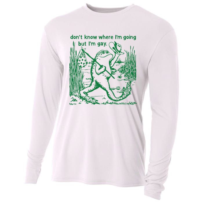 I Dont Know Where Im Going But Im Gay Frog Lgbt Pride Cooling Performance Long Sleeve Crew