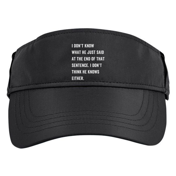 I Don’T Know What He Just Said At The End Of That Sentence Adult Drive Performance Visor