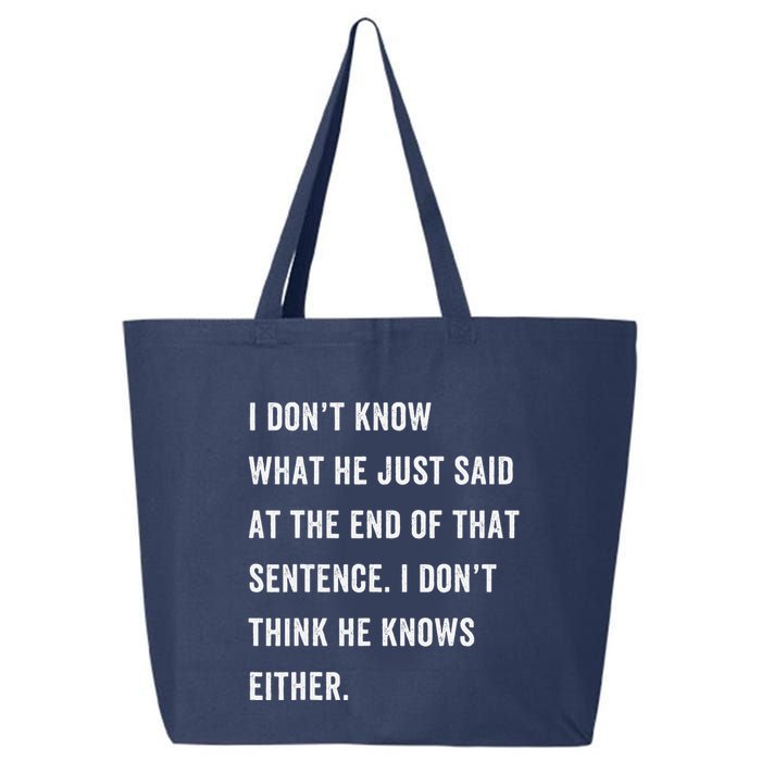 I Don’T Know What He Just Said At The End Of That Sentence 25L Jumbo Tote