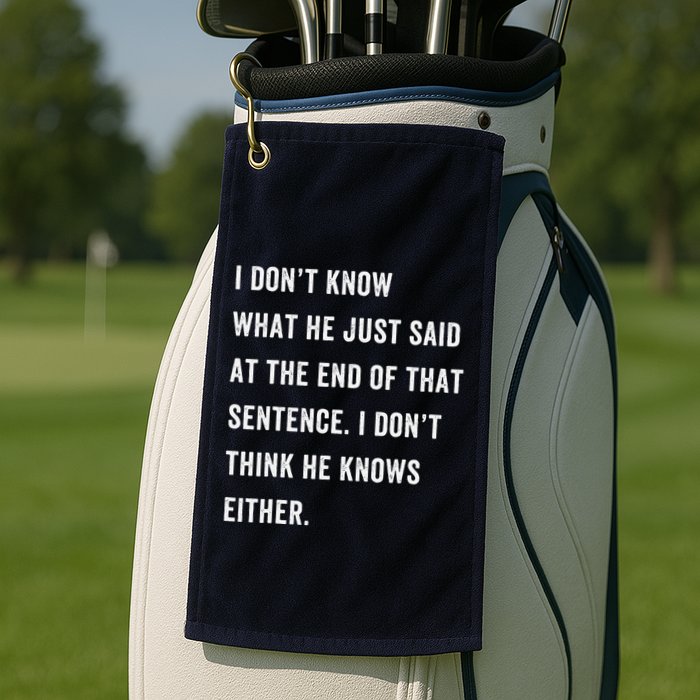 I Don’T Know What He Just Said At The End Of That Sentence Golf Towel