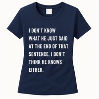 I Don’T Know What He Just Said At The End Of That Sentence Womens T-Shirt