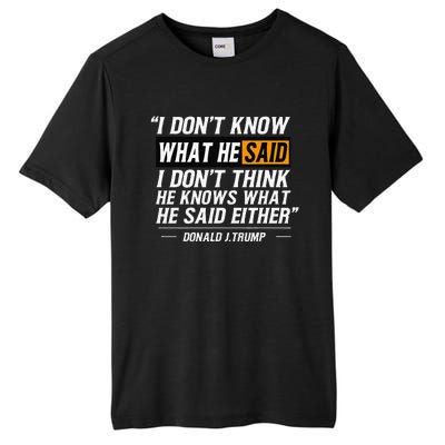 I Don’T Know What He Just Said At The End Of That Sentence Tall Fusion ChromaSoft Performance T-Shirt