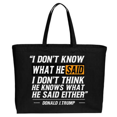 I Don’T Know What He Just Said At The End Of That Sentence Cotton Canvas Jumbo Tote