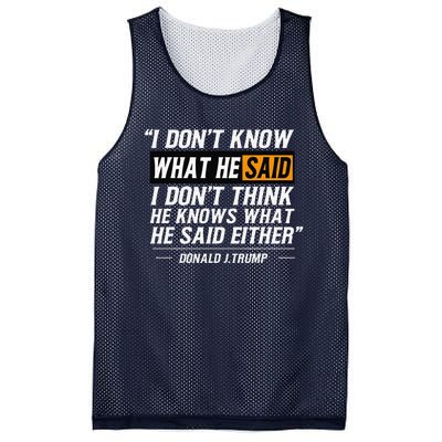 I Don’T Know What He Just Said At The End Of That Sentence Mesh Reversible Basketball Jersey Tank