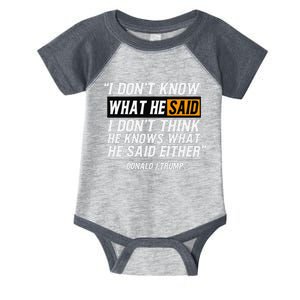 I Don’T Know What He Just Said At The End Of That Sentence Infant Baby Jersey Bodysuit