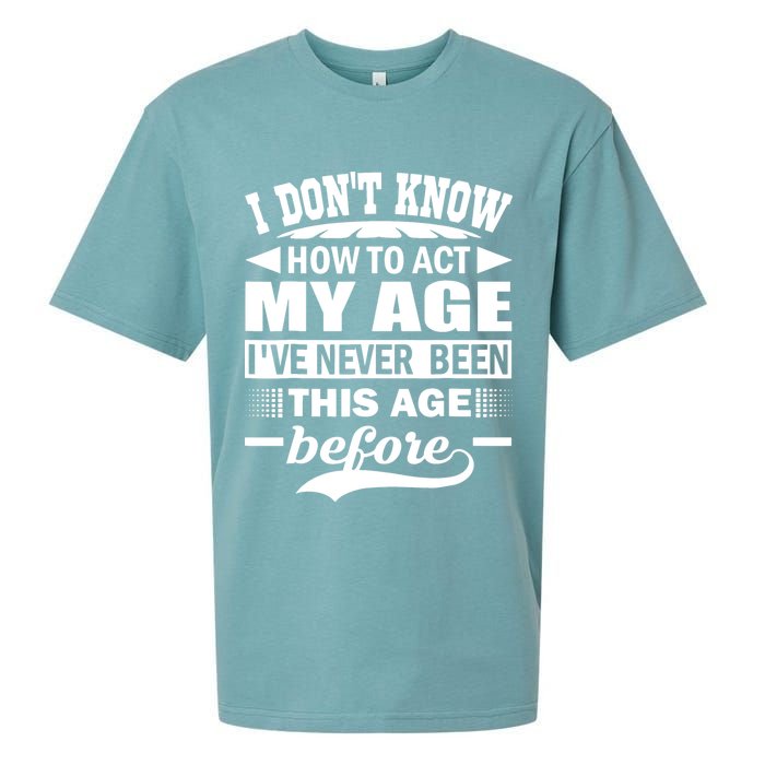 I Don't Know How To Act My Age I've Never This Old Before Sueded Cloud Jersey T-Shirt