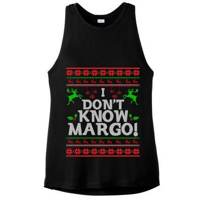 I Don't Know Margo Ugly Matching Christmas Funny Couple Ladies PosiCharge Tri-Blend Wicking Tank