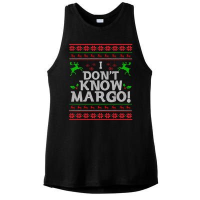 I Don't Know Margo Ugly Matching Christmas Funny Couple Ladies PosiCharge Tri-Blend Wicking Tank