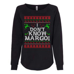 I Don't Know Margo Ugly Matching Christmas Funny Couple Womens California Wash Sweatshirt