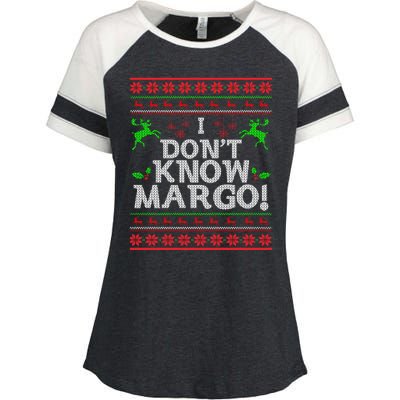 I Don't Know Margo Ugly Matching Christmas Funny Couple Enza Ladies Jersey Colorblock Tee