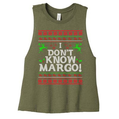 I Don't Know Margo Ugly Matching Christmas Funny Couple Women's Racerback Cropped Tank