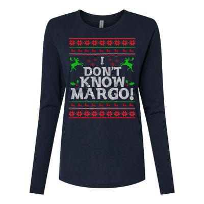 I Don't Know Margo Ugly Matching Christmas Funny Couple Womens Cotton Relaxed Long Sleeve T-Shirt