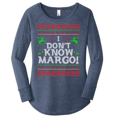 I Don't Know Margo Ugly Matching Christmas Funny Couple Women's Perfect Tri Tunic Long Sleeve Shirt