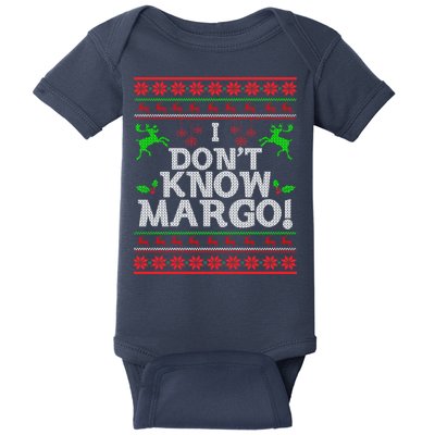 I Don't Know Margo Ugly Matching Christmas Funny Couple Baby Bodysuit