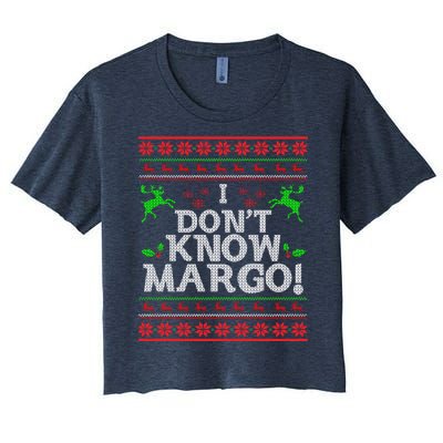 I Don't Know Margo Ugly Matching Christmas Funny Couple Women's Crop Top Tee