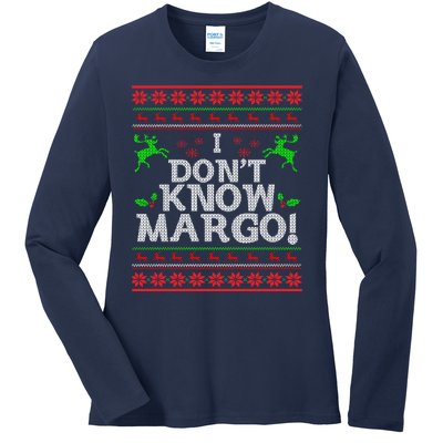 I Don't Know Margo Ugly Matching Christmas Funny Couple Ladies Long Sleeve Shirt