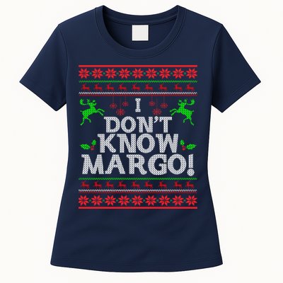 I Don't Know Margo Ugly Matching Christmas Funny Couple Womens T-Shirt