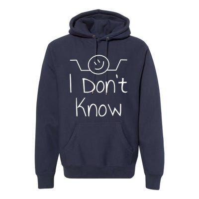 I Dont Know Hand Drawn Shrug Funny Quotes Premium Hoodie