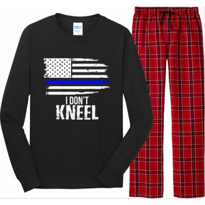 I Don't Kneel Usa Flag Meaningful Gift Patriotic Stand Nthem Long Sleeve Pajama Set