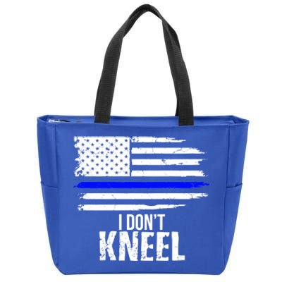 I Don't Kneel Usa Flag Meaningful Gift Patriotic Stand Nthem Zip Tote Bag