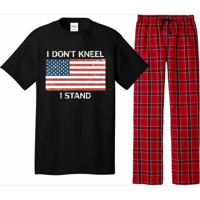 I Don't Kneel I Stand Usa Flag Faded Patriotic Gift Pajama Set