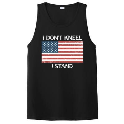 I Don't Kneel I Stand Usa Flag Faded Patriotic Gift PosiCharge Competitor Tank