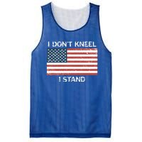 I Don't Kneel I Stand Usa Flag Faded Patriotic Gift Mesh Reversible Basketball Jersey Tank