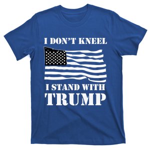 I Don't Kneel I Stand With Trump Tee Usa Flag Gift Black T-Shirt