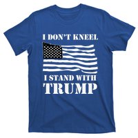 I Don't Kneel I Stand With Trump Tee Usa Flag Gift Black T-Shirt