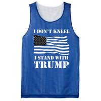 I Don't Kneel I Stand With Trump Tee Usa Flag Gift Black Mesh Reversible Basketball Jersey Tank