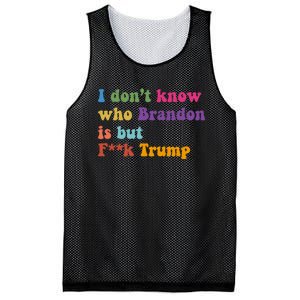 I DonT Know Who Brandon Is But Fuk Trump Mesh Reversible Basketball Jersey Tank