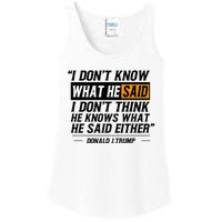 I Don’T Know What He Just Said At The End Of That Sentence Ladies Essential Tank