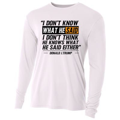 I Don’T Know What He Just Said At The End Of That Sentence Cooling Performance Long Sleeve Crew