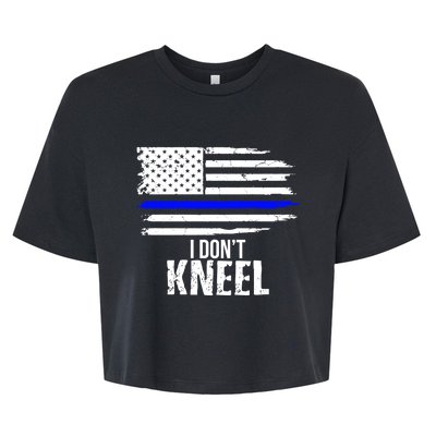 I Don't Kneel Usa Flag Gift Patriotic Stand Nthem Bella+Canvas Jersey Crop Tee